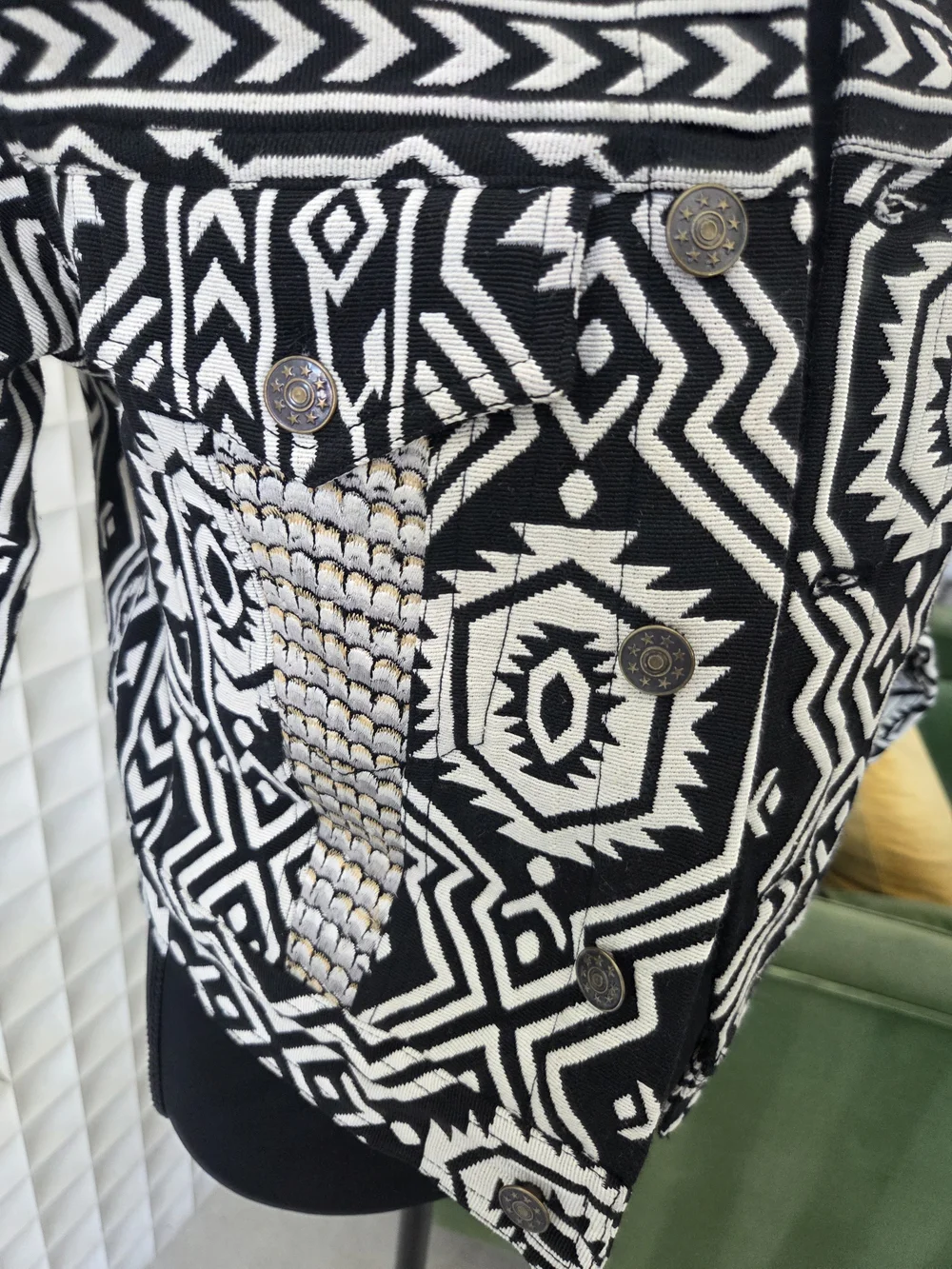 Free People New Romantics Native Whisper Cropped Jacket, Tribal Embroidered - Picture 8 of 11